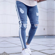 Load image into Gallery viewer, 2019 Skinny Jeans Men Sexy Ripped Hole Stretch Denim Trousers Male Autumn Straight Streetwear Pencil Hip hop  Jeans Plus Size