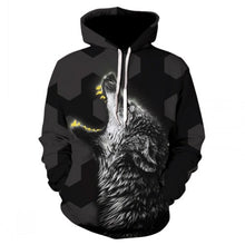 Load image into Gallery viewer, Fashion Men Wolf Animal 3D Printed Hooded Hoodies Men / Women&#39;s Shinning Wolf Design Sweatshirts 3D Harajuku Hoody