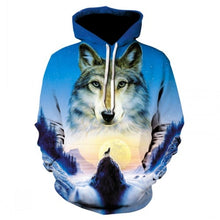 Load image into Gallery viewer, Fashion Men Wolf Animal 3D Printed Hooded Hoodies Men / Women&#39;s Shinning Wolf Design Sweatshirts 3D Harajuku Hoody