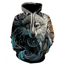 Load image into Gallery viewer, Fashion Men Wolf Animal 3D Printed Hooded Hoodies Men / Women&#39;s Shinning Wolf Design Sweatshirts 3D Harajuku Hoody