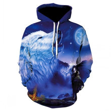 Load image into Gallery viewer, Fashion Men Wolf Animal 3D Printed Hooded Hoodies Men / Women&#39;s Shinning Wolf Design Sweatshirts 3D Harajuku Hoody