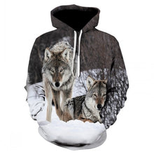 Load image into Gallery viewer, Fashion Men Wolf Animal 3D Printed Hooded Hoodies Men / Women&#39;s Shinning Wolf Design Sweatshirts 3D Harajuku Hoody