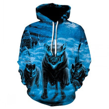 Load image into Gallery viewer, Fashion Men Wolf Animal 3D Printed Hooded Hoodies Men / Women&#39;s Shinning Wolf Design Sweatshirts 3D Harajuku Hoody