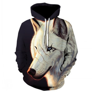 Fashion Men Wolf Animal 3D Printed Hooded Hoodies Men / Women's Shinning Wolf Design Sweatshirts 3D Harajuku Hoody