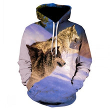 Load image into Gallery viewer, Fashion Men Wolf Animal 3D Printed Hooded Hoodies Men / Women&#39;s Shinning Wolf Design Sweatshirts 3D Harajuku Hoody