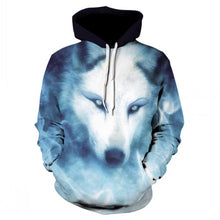 Load image into Gallery viewer, Fashion Men Wolf Animal 3D Printed Hooded Hoodies Men / Women&#39;s Shinning Wolf Design Sweatshirts 3D Harajuku Hoody