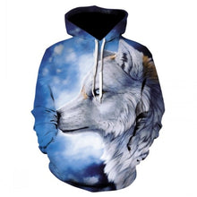 Load image into Gallery viewer, Fashion Men Wolf Animal 3D Printed Hooded Hoodies Men / Women&#39;s Shinning Wolf Design Sweatshirts 3D Harajuku Hoody