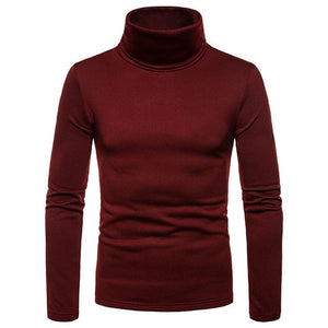 New Streetwear Men's Winter Warm Cotton High Neck Pullover Jumper Sweater Tops Mens Turtleneck Fashion