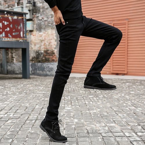 CHOLYL Mens Skinny Jeans 2018 New Classic Male Fashion Designer Elastic Straight Black Jeans Pants Slim Fit Stretch Denim Jeans