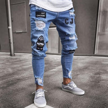 Load image into Gallery viewer, Men Clothes Hip Hop Sweatpants Skinny Motorcycle Denim Pants Zipper Designer Black Jeans Mens Casual Men Jeans Trousers