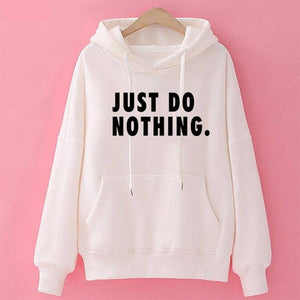 Just Do Nothing Hoodies Women Letter Pullovers Autumn Long Sleeve Casual Sweatshirts Female Girls Hoodies Tops Women Tracksuits