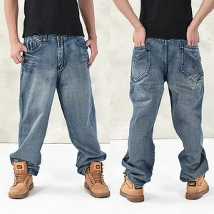 2019 New Casual Large Size Jeans Men Plus Fertilizer to increase the individuality fashion Hip-hop jeans Loose