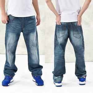 2019 New Casual Large Size Jeans Men Plus Fertilizer to increase the individuality fashion Hip-hop jeans Loose