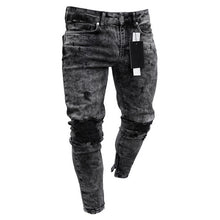 Load image into Gallery viewer, feitong Cotton Jeans Men Spring 2019 MenClothes Denim Pants Distressed Freyed Slim Fit Casual Trousers Stretch Ripped Jeans