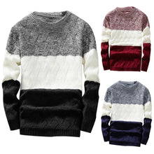 Load image into Gallery viewer, Men&#39;s Knitted Sweater Autumn Winter Casual O-Neck Striped Slim Knittwear Mens Sweaters Pullovers Jumper Pull Homme Clothes