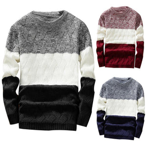 Men's Knitted Sweater Autumn Winter Casual O-Neck Striped Slim Knittwear Mens Sweaters Pullovers Jumper Pull Homme Clothes