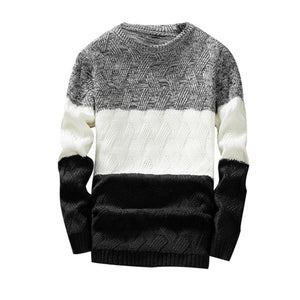 Men's Knitted Sweater Autumn Winter Casual O-Neck Striped Slim Knittwear Mens Sweaters Pullovers Jumper Pull Homme Clothes