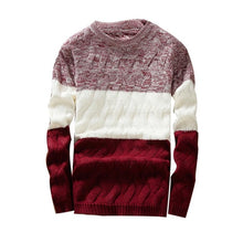 Load image into Gallery viewer, Men&#39;s Knitted Sweater Autumn Winter Casual O-Neck Striped Slim Knittwear Mens Sweaters Pullovers Jumper Pull Homme Clothes