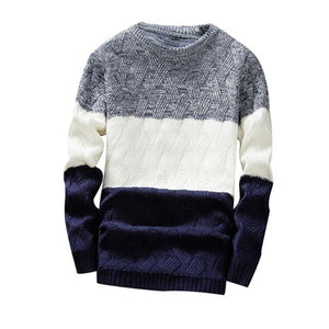 Men's Knitted Sweater Autumn Winter Casual O-Neck Striped Slim Knittwear Mens Sweaters Pullovers Jumper Pull Homme Clothes