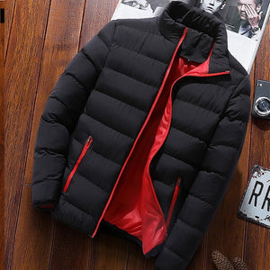 2019 Men Casual Hooded Parka Salomon Printed Winter Men Fashion Patchwork Cotton Slim Fit Coat Thick Warm Homme's Zipper Jacket