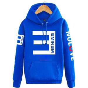 2019Winter Men's Fleece Hoodies Eminem Printed Thicken Pullover Sweatshirt Men Sportswear Fashion Clothing women sweatshirt