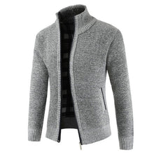 Load image into Gallery viewer, New Autumn and Winter Men&#39;s Thick Cardigan Sweater Slim Mens turndown collar Solid color Knit Shirt Jacket