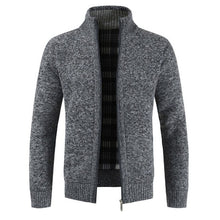 Load image into Gallery viewer, New Autumn and Winter Men&#39;s Thick Cardigan Sweater Slim Mens turndown collar Solid color Knit Shirt Jacket