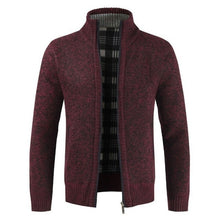 Load image into Gallery viewer, New Autumn and Winter Men&#39;s Thick Cardigan Sweater Slim Mens turndown collar Solid color Knit Shirt Jacket