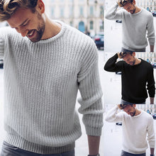 Load image into Gallery viewer, SHUJIN Men Brand Sweater Black White Casual Knitted Pullover Solid O Neck Men Sweaters Fashion Streetwear Autumn Winter Tops