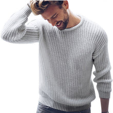 Load image into Gallery viewer, SHUJIN Men Brand Sweater Black White Casual Knitted Pullover Solid O Neck Men Sweaters Fashion Streetwear Autumn Winter Tops