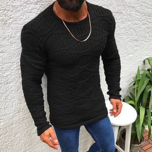 2019 New Fashion Wool Sweater Men Autumn Winter Fashion Knitted Pullover Male Solid Slim Fit Round Neck Sweater Tops