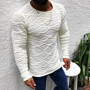 2019 New Fashion Wool Sweater Men Autumn Winter Fashion Knitted Pullover Male Solid Slim Fit Round Neck Sweater Tops