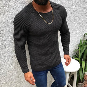 2019 New Fashion Wool Sweater Men Autumn Winter Fashion Knitted Pullover Male Solid Slim Fit Round Neck Sweater Tops