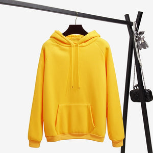 Warm Solid Color Hoodies Fashion Winter Sweatshirt Long Sleeve Hoodie Pullover Tops Blouse Soild Sweatshirts with Pocket