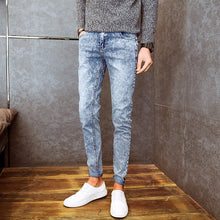 Load image into Gallery viewer, Hot 2020 autumn winter Casual thicken thermal Fleece thermal men&#39;s add wool Denim teenagers stretch pencil pants hot men&#39;s jeans