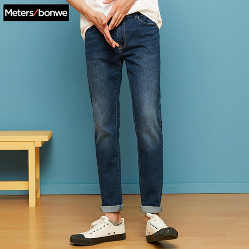 METERSBONWE Men Jeans Skinny Streetwear Jogger Pants Slim Korean Version Trousers Youth