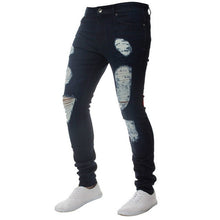 Load image into Gallery viewer, Spring Mens Jeans Pants Hip Hop Denim Ripped Skinny Distressed Jeans Casual Slim Solid Hole Pencil Trousers Male Streetwear