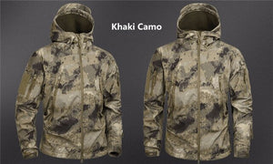 Men's Army Camouflage Shark Skin Soft Shell Jacket and Coat Military Tactical Jacket Waterproof Jackets Windbreaker Hunt Clothes