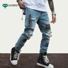 Load image into Gallery viewer, Funny Casual Graffiti Jeans Pants Mens 2019 Harajuku Fashion Streetwear Hole Male Denim Jeans Hip Hop Joggers Workout Trousers