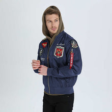 Load image into Gallery viewer, 2018 Autumn Top gun Us navy MA1 letterman varsity baseball Pilot air force flight college tactical military army jacket for men