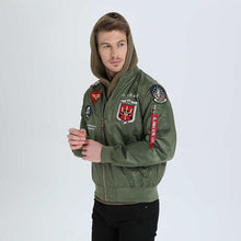 Load image into Gallery viewer, 2018 Autumn Top gun Us navy MA1 letterman varsity baseball Pilot air force flight college tactical military army jacket for men