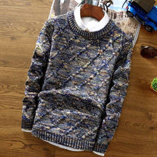 Load image into Gallery viewer, O-Neck Sweater Men 2018 fashion Pullover Sweater Male Slim Fit Knitting Sweaters Mens Colorful Rhombus Lattice Pullover Men