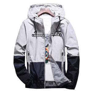 DIMUSI Spring Autumn Men's Jackets Hip Hop Jacket Windbreaker Hooded Casual Zipper Male Retro Vintage Streetwear Jackets,TA316