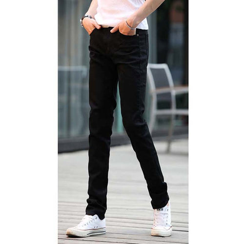 Summer skinny jeans men 2019 Korean fashion solid color thin stretch pencil pants men's street casual sports mens jeans brand